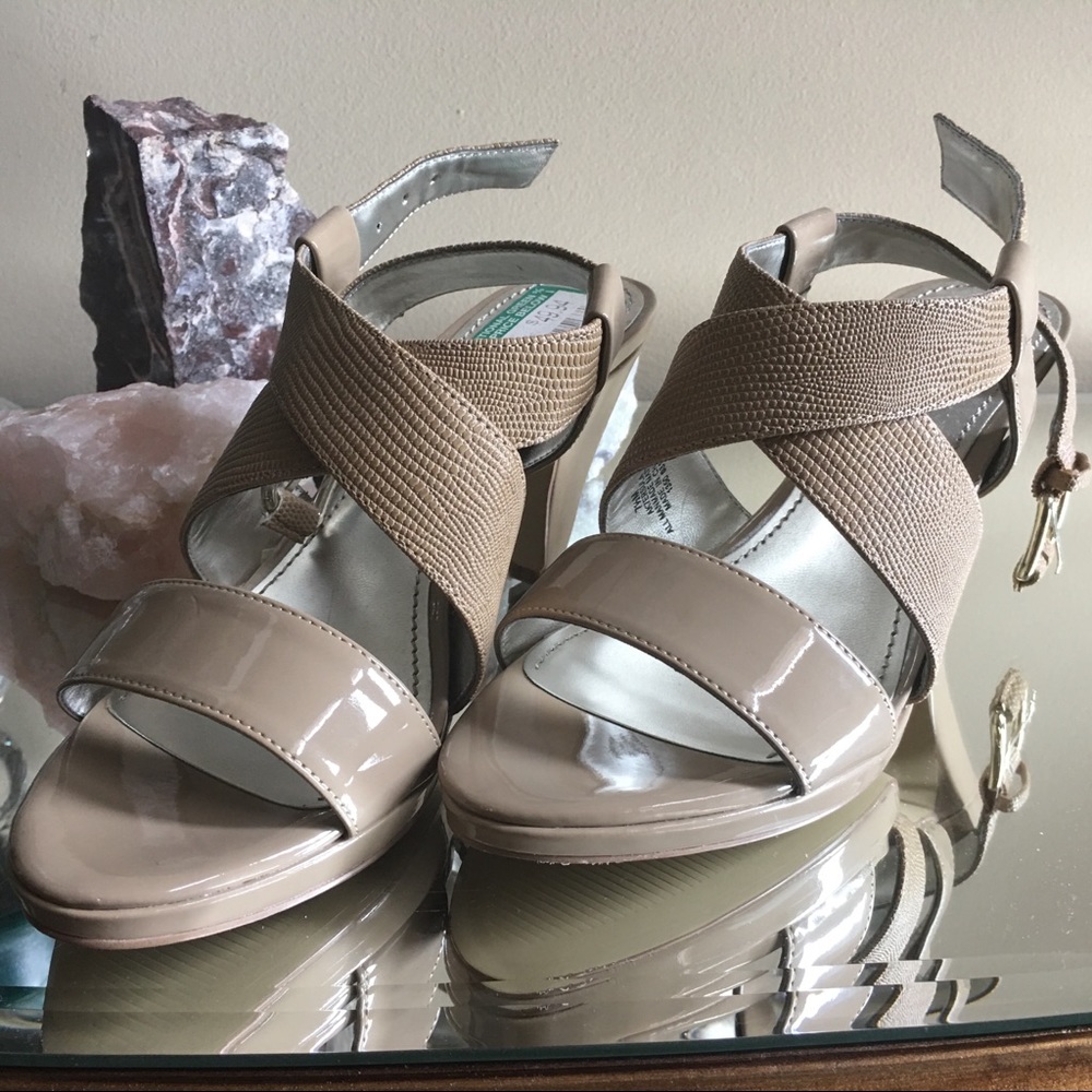 Anne Klein Nude Strappy Heels 7 1/2 NWT